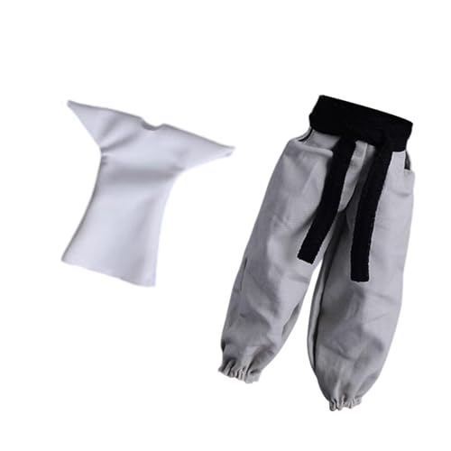 Dickly 1/12 Jogginghosen Hosen sportliche Kleidungsminiaturpuppenkostüm Mini Long Hosen für 6 -Zoll -Figuren Accessoire Kostüm, Graue Hosen Und Hemd von Dickly