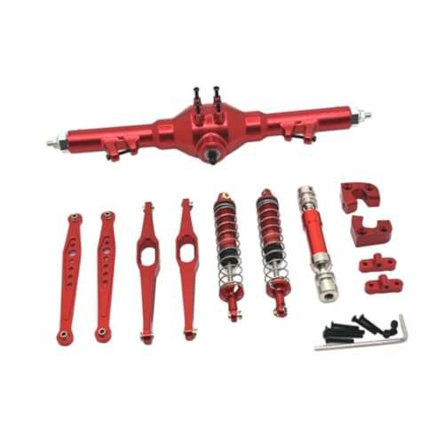 Dickly 1/12 RC Auto Metall Upgrade Kits Hinterachse Vorrichtungen Ersatzteile Anzug Hobby Werkzeug Differential Hinterachse für 12429 12423 Crawler, ROT von Dickly