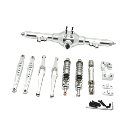 Dickly 1/12 RC Auto Metall Upgrade Kits Hinterachse Vorrichtungen Ersatzteile Anzug Hobby Werkzeug Differential Hinterachse für 12429 12423 Crawler, Silber von Dickly