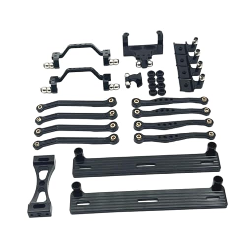 Dickly 1/16 RC Auto Upgrade Ersatzteilsatz Stoßdämpfer vorne und hinten Upgradeteil Metall Zugstange Stoßdämpferhalterung Set für RC Auto DIY Zubehör, Schwarz von Dickly