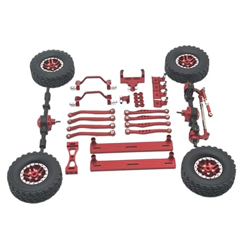 Dickly 1/16 RC-Upgrade-Kit, Reparaturteil für vordere und hintere Stoßdämpfer, Upgrade-Kit, Radnabenreifen für -Trucks, RC-Crawler, DIY-Teile, ROT von Dickly