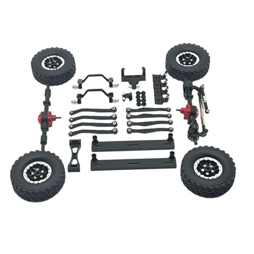 Dickly 1/16 RC-Upgrade-Kit, Reparaturteil für vordere und hintere Stoßdämpfer, Upgrade-Kit, Radnabenreifen für -Trucks, RC-Crawler, DIY-Teile, Schwarz von Dickly