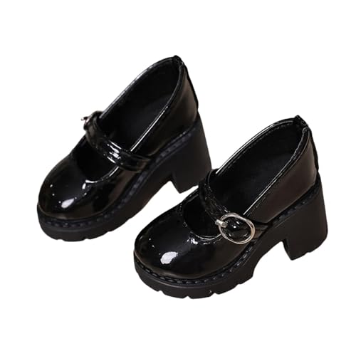 Dickly 1/4 Schuhe mit Absatz, weibliche Model-Schuhe, Kostüme, Kleidung, praktisches PU-, Machen Sie Ihre eigenen Puppen, Mode-Schuhe, Puppendekoration, Schwarz von Dickly