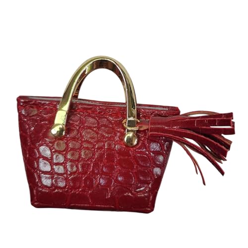 Dickly 1/6 weibliche Handtasche Puppe Zubehör PU vorgeben Spielzeug 12" Frauen Soldat Mode Tasche, Rot von Dickly