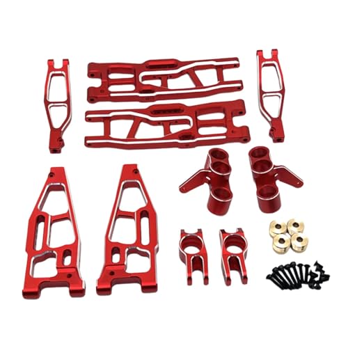 Dickly 1/8 RC Auto Upgrades Zubehör Vorne Hinten Arme Hohe Leistung Einfache Installation Premium Modifizierte Teil Lenkung Cups, Rot von Dickly