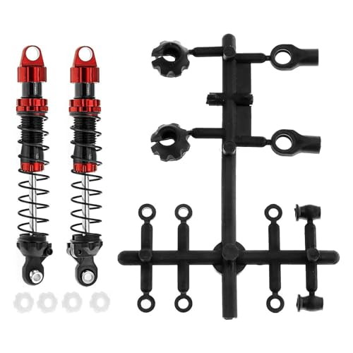 Dickly 1:10 RC Stoßdämpfer Set Stoßdämpfer Kits RC Hobby Modell ACCS Teile Professionelle Upgrade Auto, rot 90mm von Dickly