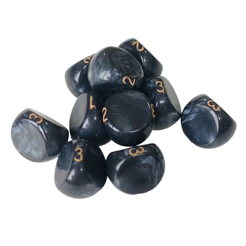 Dickly 10x Würfel Set 3 Seitige Spiel Würfel 3 Seitige Acryl für Party Bar Tisch Spiel, Schwarz Dickly 10x Würfel Set 3 Seitige Spiel Würfel 3 Seitige Acryl für Party Bar Tisch Spiel, Schwarz von Dickly