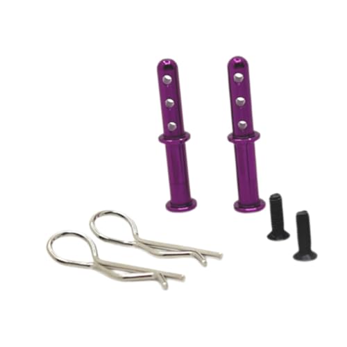 Dickly 2 Stück RC Karosseriesäulenhalterungen, Hochleistungsteil mit R-Clips Schalenhalterhalterungen für 1/12 1/14 Hobby DIY, Violett von Dickly