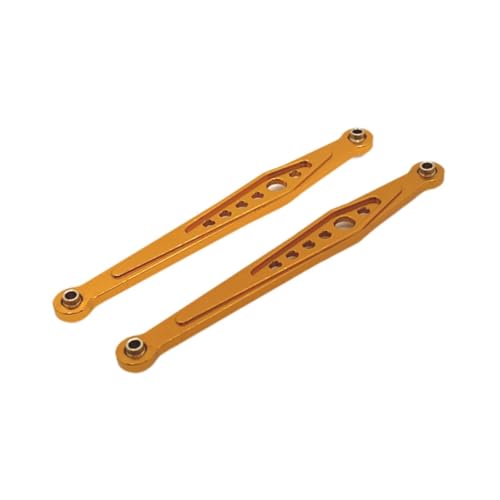 Dickly 2 Stück RC Verbindungsstange Hinterradaufhängung Verbindungsstange Upgrade DIY ACCS Aufhängungsgestänge Hinterrad Feste Spurstange für Wltoys 124006, Gold von Dickly