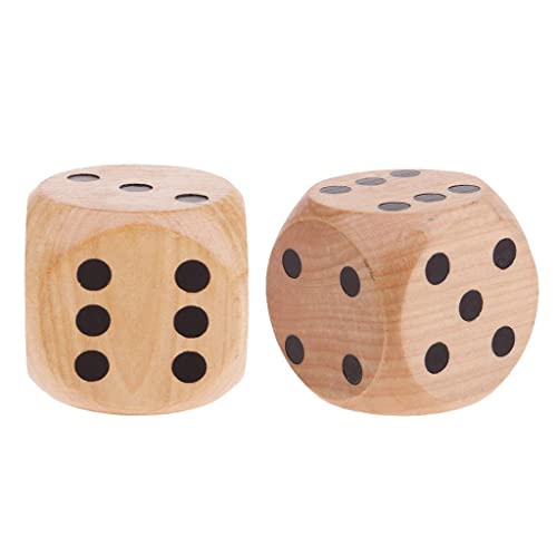 Dickly 2X Holz D6 Sechsseitiges Würfel Rollenspiel für RPG Math Teaching Brown von Dickly