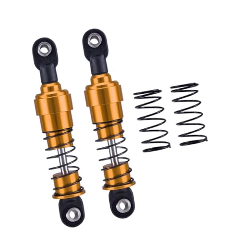 Dickly 2X RC Stoßdämpfer Upgrade Aluminium Legierung Öl Gefüllt Stoßdämpfer RC Dämpfer Set für 1/10 Fahrzeuge RC Auto LKW DIY Zubehör, Gold von Dickly