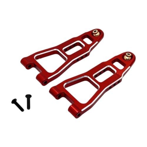 Dickly 2X vorderer hinterer unteren Arm, 1:12 RC -Auto -Upgrades Zubehör Ersatz Easy Installation Aluminiumlegierung RC CAR Upgrade, Teil, Rot Silber von Dickly