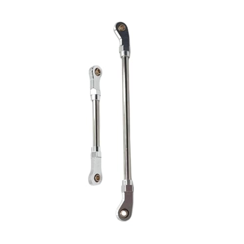 Dickly 2pcs 1/10 Lenkung Servo -Link -Linkverbindungen Einstellbare Teile DIY Stall Sturdy Pull Rod Aluminium Legierung für 104026 104010 RC -Auto, Silber von Dickly