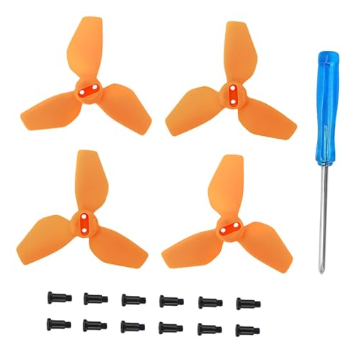 Dickly 4 Stück Propeller Prop Drone Ersatz Professioneller Geräuscharmer Schnellverschluss DIY für RC Drone Zubehör Ersatzteile für Drone, Orange von Dickly