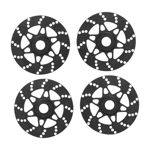 Dickly 4-teilige RC-Radbremsscheibe, 17 mm Sechskant-Ersatzbremsscheibendekoration, Aluminiumlegierung für Teile 1/7 1/8 Modellauto DIY modifiziert, Schwarz von Dickly