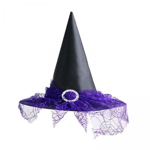 Dickly 4X Halloween Hexenhut, Erwachsenenhut, Foto Requisiten für Erwachsene, Spitze Charakter Kopfbedeckung, Zauberinnenhut für Halloween Kostüme, von Dickly