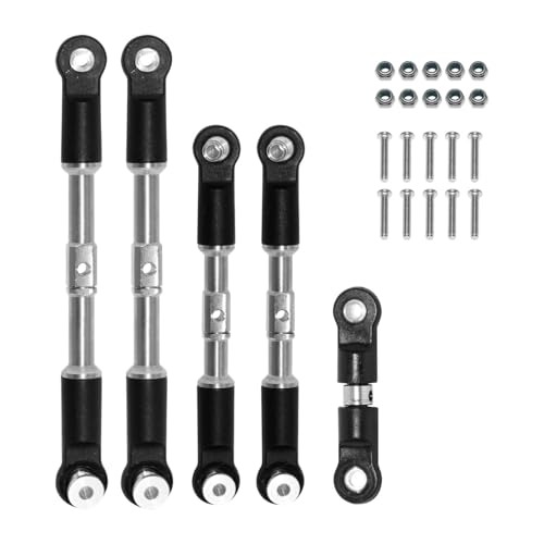 Dickly 5 Stück Verbindungsstange RC Spurstange Edelstahl Hochfeste professionelle RC Auto Zugstange Einstellbar für 1:8 Teile DIY von Dickly