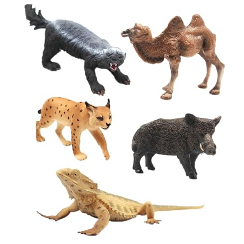 Dickly 5X Tierfiguren Pädagogisches Lernspielzeug Ornament Kognitive Spielzeug Simulation Tierfiguren Realistische Tiere Spielzeug für Jungen, Stil D von Dickly