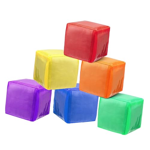 Dickly 6PCS Large Foam Dice Education Game Game Dices Lernwürfel mit 6 -seitigen klaren Taschen für Partyversorgungsunterrichtshilfe von Dickly