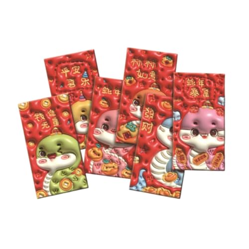 Dickly 6X 3D-Big Head Snake Rote Umschläge Rote Pakete Präsentieren Kreative Geschenke Leichte chinesische Glücksgeldumschläge Hongbao von Dickly