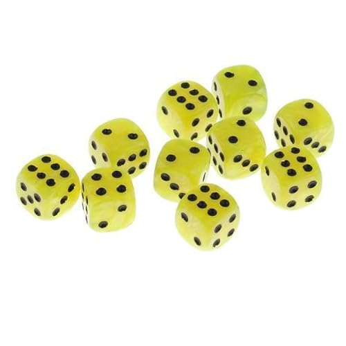 Dickly 6x10 Teile/Paket Pearlized Opaque 6 Seitige Würfel Sterben Rolle Spielen Spiel Zubehör Gelb von Dickly