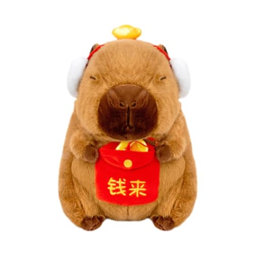 Dickly Capybara Gefülltes Plüschtier Neujahr Dekor Stofftier Heimdekoration als Geburtstagsgeschenk, Hong Bao von Dickly