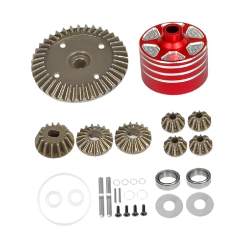 Dickly Differential Case Gear Einrichten Upgrade Teile DIY Zubehör RC Auto Ausrüstungsersatz für 1:10 Xv 02 MB 01 Fahrzeuge Hobby Car, Rot von Dickly