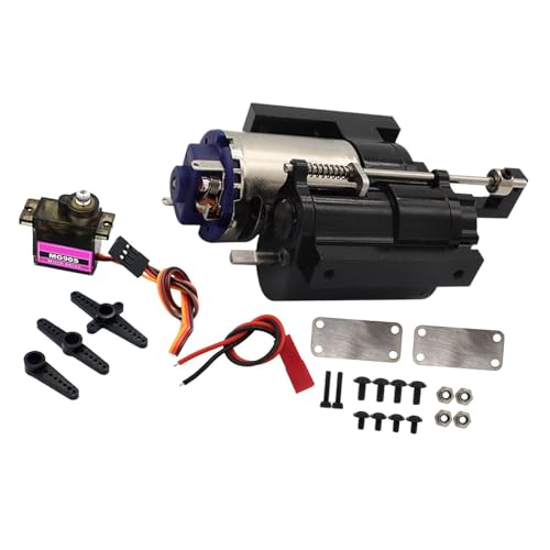 Dickly Getriebe im Maßstab 1:12, mit Servomotor, Upgrade-Teile, RC-Autoteile für C24, Gas, D90 91 96 98 99S, DIY modifiziert, Schwarz von Dickly