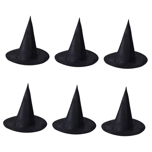 Dickly Halloween Hexenhut Zaubererhut Kopfbedeckung Zauberinhut Hexenspitzer Hut für Cosplay Bühnenauftritte Festivals Partygeschenk, l von Dickly