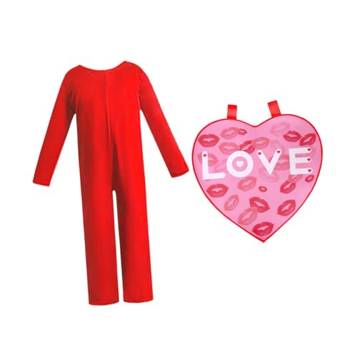 Dickly Herz Kostüm Valentinstag Cosplay Kostüm für Bühnenauftritt Karneval Kind, XL von Dickly