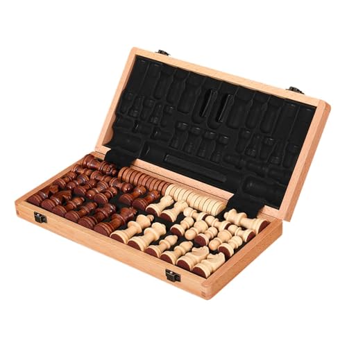 Dickly Holz-Schach-Set, Anfänger-Schach-Set, Schach-Dame-Brettspiel-Set, Holz-Klappschach für Anfänger, 15inch von Dickly