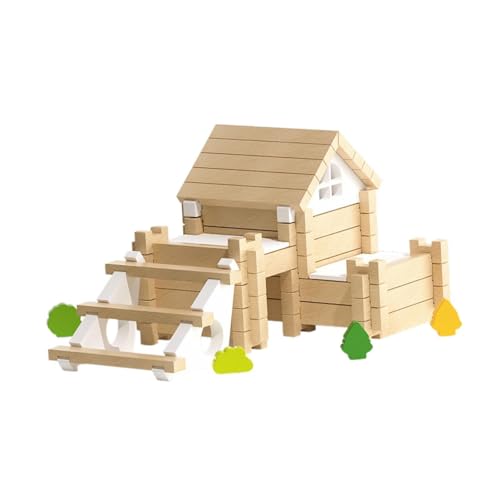 Dickly Holzbausteine ​​Set Konstruktionsspielzeug 3D-Puzzles Stapelblock Stapelblöcke DIY Montagehaus für Erwachsene Kleinkinder von Dickly