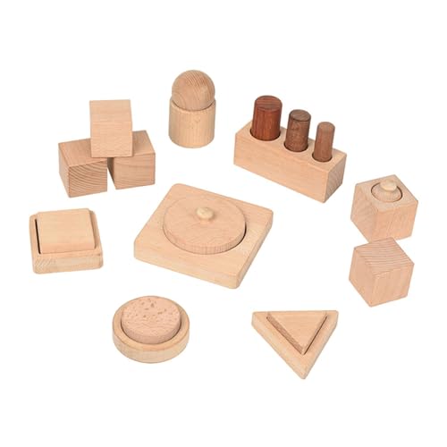 Dickly Holzformen Puzzle Erkennung Spielzeugausbildung Spielzeug 3D Geometrische Formen Block von Dickly