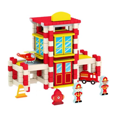 Dickly Holzhaus DIY Bausteine Set Pädagogisches Spielzeug Konstruktion für Jungen Mädchen, Feuerwache Dickly Holzhaus DIY Bausteine Set Pädagogisches Spielzeug Konstruktion für Jungen Mädchen, Feuerwache von Dickly