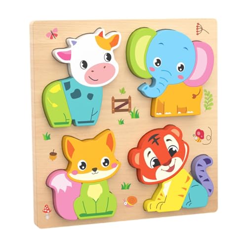 Dickly Holzpuzzles für Babys, Farben Und Formen, Kognitives Entwicklungsspiel, Cartoon Lernspielzeug, Holzpuzzle für 1, 2 Und 3 Jährige Babys, Tier Dickly Holzpuzzles für Babys, Farben Und Formen, Kognitives Entwicklungsspiel, Cartoon Lernspielzeug, Holzpuzzle für 1, 2 Und 3 Jährige Babys, Tier von Dickly