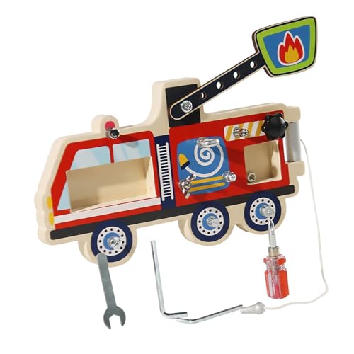 Dickly Holzschraubendreher geschäftiger Board geschäftiger Feuerwehrwagen -Lernaktivitäten Workbench Sensory Board Ausbildung für Kindergarten im von Dickly