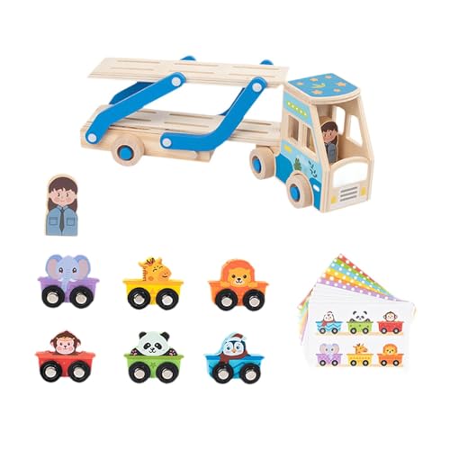 Dickly Holzspielzeug-LKW-Abschleppwagen-Spielzeug-Erkenntnis-Lerntransportfahrzeug für Tischdekoration, Tier Dickly Holzspielzeug-LKW-Abschleppwagen-Spielzeug-Erkenntnis-Lerntransportfahrzeug für Tischdekoration, Tier von Dickly