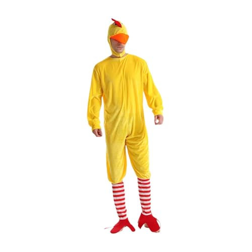 Dickly Huhn-Overall-Outfit, lustiges Herren-Huhn-Cosplay-Kostüm für Maskerade Ostern, 120cmx59cmx57cm von Dickly