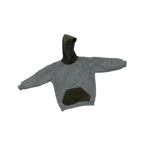 Dickly Kapuzenpullover für Figuren im Maßstab 1/6, Sportbekleidung, stilvolles Puppen-Outfit, Kapuzenpullover, Spielzeug für 12-Zoll-Anziehfiguren, Zubehör, Hellgrau von Dickly