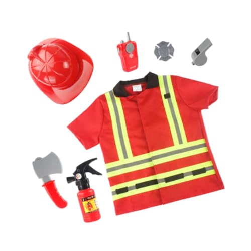 Dickly Kinder Feuerwehrmann Kostüm Set Kinderfeuerwehrmann tun Toys Party Dressing von Dickly