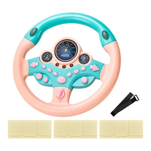 Dickly Kinder-Lenkrad-Spielzeug, Antriebsrad, simulierter Fahrcontroller, Kinder-Fahrer-Auto-Spiel, Sound-Spielzeug für unterwegs, Rosa Dickly Kinder-Lenkrad-Spielzeug, Antriebsrad, simulierter Fahrcontroller, Kinder-Fahrer-Auto-Spiel, Sound-Spielzeug für unterwegs, Rosa von Dickly
