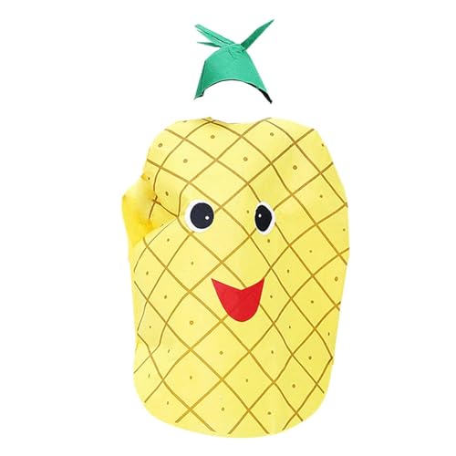 Dickly Kinder Obst Kostüm, Kostüm, Cosplay, Niedlicher Cartoon, Wiederverwendbar, Leicht, Outfit, Kinderkostüm für Karneval, Partyzubehör, Ananas von Dickly