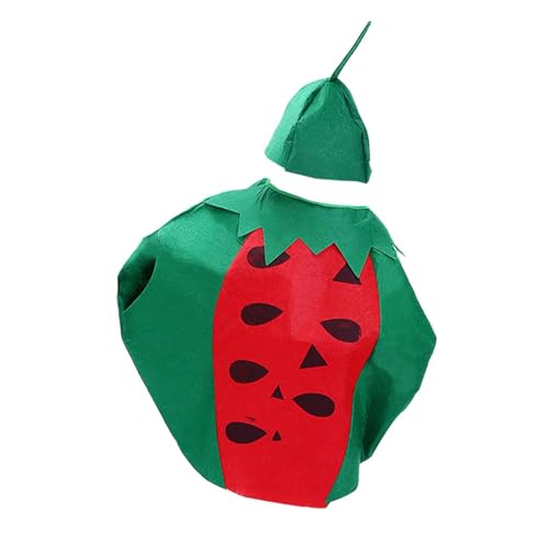 Dickly Kinder Obst Kostüm, Kostüm, Cosplay, Niedlicher Cartoon, Wiederverwendbar, Leicht, Outfit, Kinderkostüm für Karneval, Partyzubehör, Wassermelone von Dickly