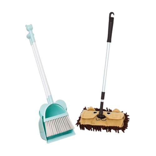 Dickly Kleiner Mopp mit Dustpan und Schaufel, Putzset für Kinder, Werkzeugsatz für Erzieherinnen, brauner Mopp von Dickly