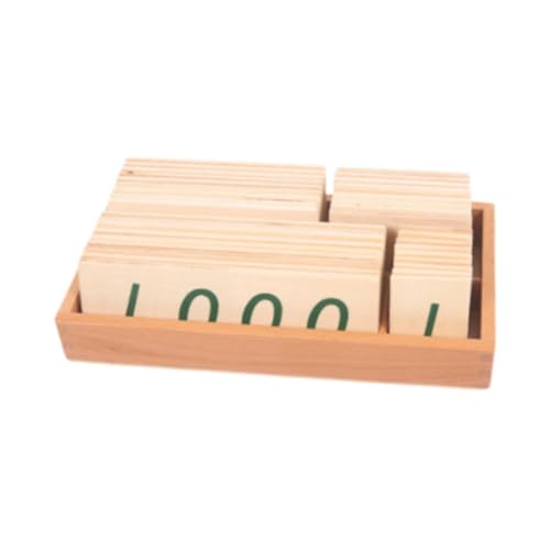 Dickly Mathe-Zahlenkarten 1-9000 Lernkarten Lernspielzeug mit Box für den Kindergarten zu Hause, L Wood von Dickly