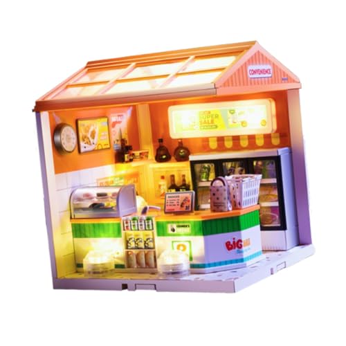 Dickly Miniaturpollhouse Kit Bildungssammler handgefertigtes winziges Hausspielzeug, Machen Kits für Freunde Teenager Kinder, Convenience Store von Dickly