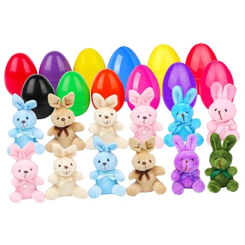 Dickly Osterei und Plüsch Spielzeug Set Home Decor Bunny Dolls Leichtes Urlaub Ornament Hauswarming Geschenke Party Requisiten, 12 Eingestellt von Dickly