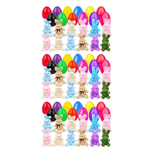 Dickly Osterei und Plüsch Spielzeug Set Home Decor Bunny Dolls Leichtes Urlaub Ornament Hauswarming Geschenke Party Requisiten, 36 Set von Dickly