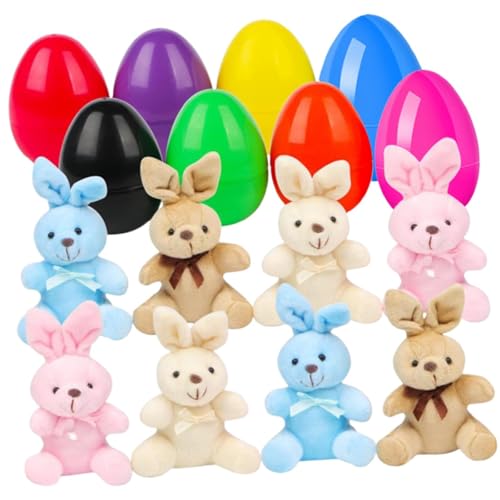 Dickly Osterei und Plüsch Spielzeug Set Home Decor Bunny Dolls Leichtes Urlaub Ornament Hauswarming Geschenke Party Requisiten, 8 Eingestellt von Dickly