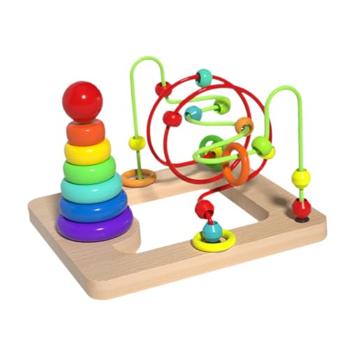 Dickly Perle Maze Spielzeug Achterbahn mit Regenbogenstapler, 2 in 1 für Kinder Kinder Jungen und Mädchen von Dickly